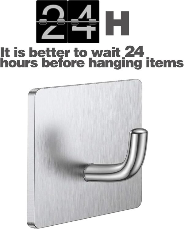 JIALTO 2 Pcs Heavy Duty Stainless Steel SUS 304 Adhesive Wall Hooks - Multipurpose, Waterproof, and Stylish Hooks for Bathroom, Kitchen, and More