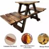 Wooden Plant Stand for Home Indoor & Outdoor Balcony Garden & Living Room Decor (3 Foldable Adjustable Height Racks/Decks)
