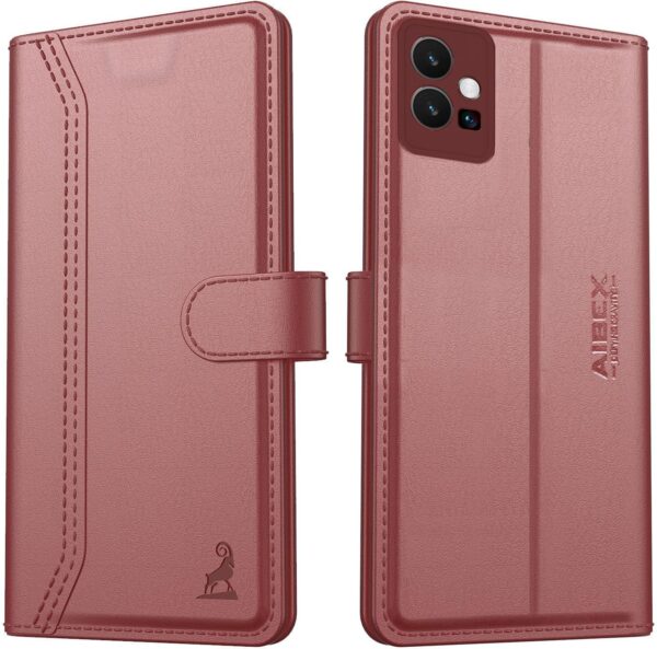 AIBEX ® Compatible for Vivo T1 5G / Vivo Y75 AIBEX ® Compatible for Vivo T1 5G / Vivo Y75 5G / iQOO Z6 5G Flip Cover Leather Finish | Inside TPU with Card Pockets | Wallet Stand | Complete Protection Flip Case - Brown