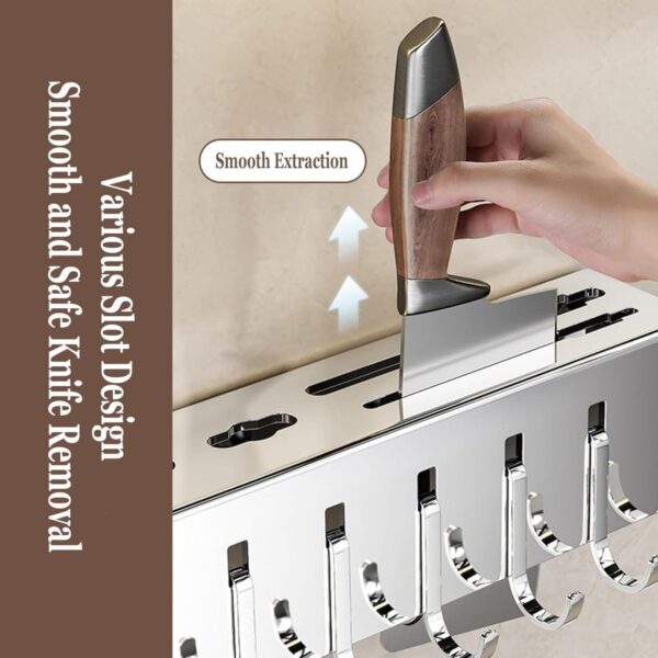 1777054100_Kitchen-Utensil-Holder-Wall-Mounted-Spice-Organizer-Shelf-Hanging-Storage-Rack-with-Hooks-Cutlery-Knife-Holder-for-Knives-Spoons-Forks-Chopsticks-Towel-Steel-Knife-Towel-Kitchen-Holder.jpg Kitchen Utensil Holder Wall Mounted, Spice Organizer Shelf, Hanging Storage Rack with Hooks, Cutlery Knife Holder for Knives Spoons Forks Chopsticks Towel (Steel Knife Towel Kitchen Holder)