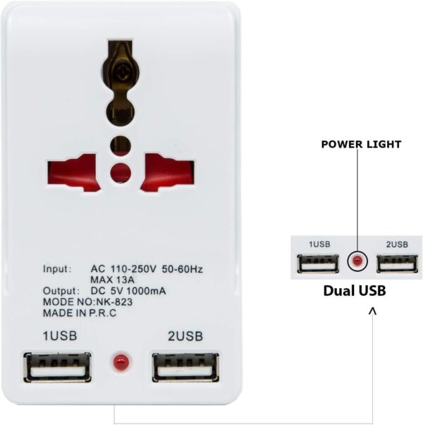 1777056806_SBF-Plastic-Spice-3-Pin-Universal-Travel-1Adaptor-White-Set-of-1-White.jpg SBF Plastic Spice 3-Pin Universal Travel 1Adaptor (White) Set of 1 (White)