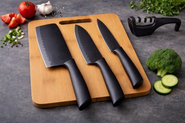 1777057828_Premium-Stainless-Steel-Knife-Set-with-Bamboo-Wooden-Chopping-Board-3-Piece-Ultra-Sharp-Blades-Chef-Meat-Cleaver-Utility-Kitchen-Knife-Set-Eco-Friendly-Multipurpose-Cutting-Board-Kitchen-Tool.jpg Premium Stainless Steel Knife Set with Bamboo Wooden Chopping Board | 3-Piece Ultra-Sharp Blades, Chef, Meat Cleaver & Utility Kitchen Knife Set | Eco Friendly Multipurpose Cutting Board Kitchen Tool