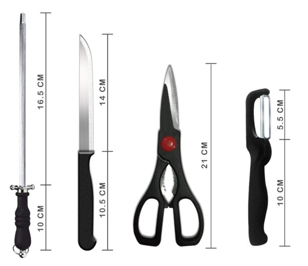 1777069467_8-Piece-Kitchen-Knife-Set-–-3-Vegetable-Fruit-Knives-2-Meat-Knives-Scissor-Knife-Sharpener-Peeler-–-Complete-Set-for-All-Kitchen-Tasks-Professional-Cooking-Tool-Kit.jpg 8-Piece Kitchen Knife Set – 3 Vegetable & Fruit Knives, 2 Meat Knives, Scissor, Knife Sharpener, Peeler – Complete Set for All Kitchen Tasks, Professional Cooking Tool Kit
