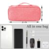 Travel Organizer For Electronic Accessories|Multipurpose Pouch|Adapter, Cable, Gadget Organizer|Two Comparment With Zipper (Pink Blue)