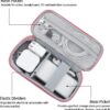Travel Organizer For Electronic Accessories|Multipurpose Pouch|Adapter, Cable, Gadget Organizer|Two Comparment With Zipper (Pink Blue)