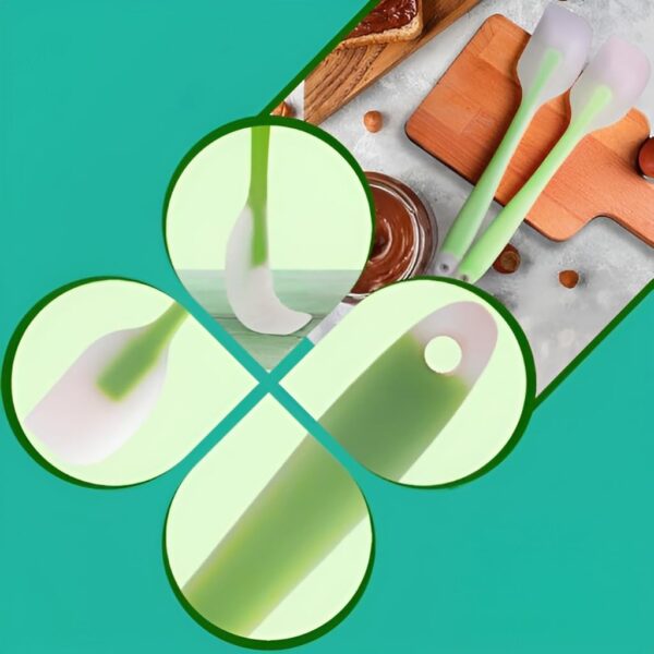 Silicone Spatula - Heat Resistant Flexible Spatula 450F with Stainless Steel Core - Food Grade Premium Good Grip Kitchen Utensils - Seamless, Heavy Duty, BPA Free (Set of 2, Green)
