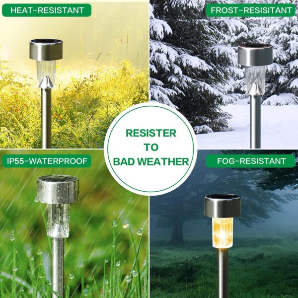 Solar Lights Outdoor Pathway,Solar Walkway Lights Outdoor,Garden Led Lights, Waterproof Garden Lights for Pathway Walkway Patio Yard Lawn Driveway (Pack of 8)