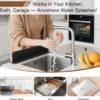 Silicone Sink Water Splash Guard 18.8 Inch | Waterproof Faucet Splash Protector for Kitchen & Bathroom Countertop | Green Color
