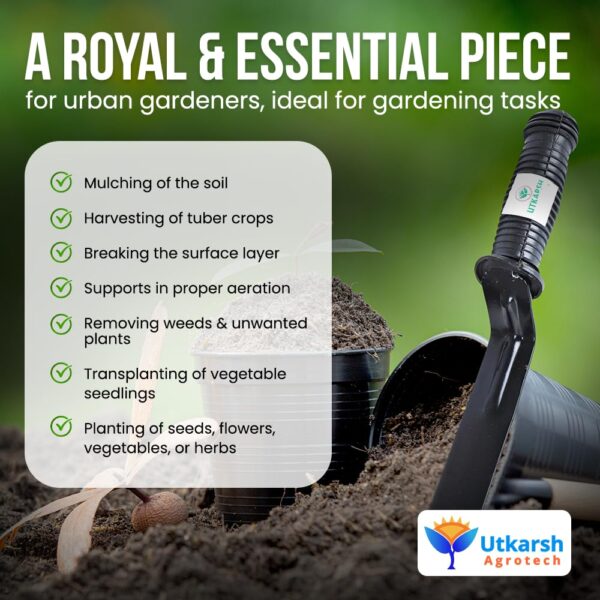 Utkarsh 1 Inch Khurpi for Gardening Accessories | Rust-Free Khurpi for Home Garden | Plant Tools for Soil Tilling, Digging | Essential Indoor Outdoor Terrace Garden Hand Tools Kit | Pack of 2 Tools