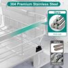 Dish Drying Rack, Stainless Steel Plate Rack with Drainboard, Removable Utensils and Cup Storage Holder, 360° Swivel Spout for Kitchen Counter (White)