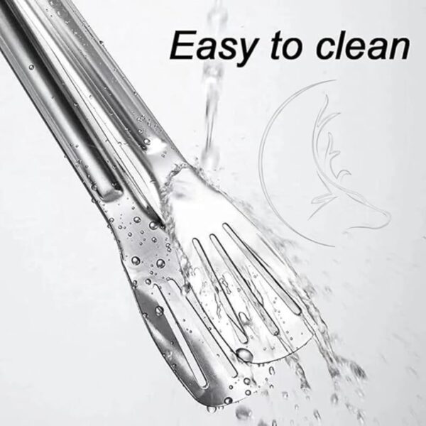 The Cook House - Stainless Steel Utility Tong for Kitchen Tong for Cooking, Frying & Serving | Pakkad for Kitchen with Grip, Tong, Pakadni, Sansi, Chimta, Gripper for Kitchen Use - Set of 4