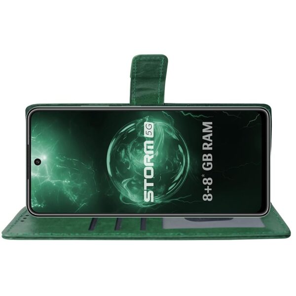 1777130750_Amazon-Brand-Solimo-Flip-Leather-Mobile-Cover-Soft-Flexible-Kickstand-Back-case-Compatible-for-Lava-Storm-5G-Green.jpg Amazon Brand- Solimo Flip Leather Mobile Cover (Soft, Flexible & Kickstand Back case) Compatible for Lava Storm 5G (Green)