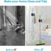 JIALTO 1 PCS Adhesive Broom Holder Wall Mounted – Stainless Steel Mop Holder for Bathroom & Kitchen, No Drill Wall Organizer for Broom Stick, Cleaning Tools Hanger