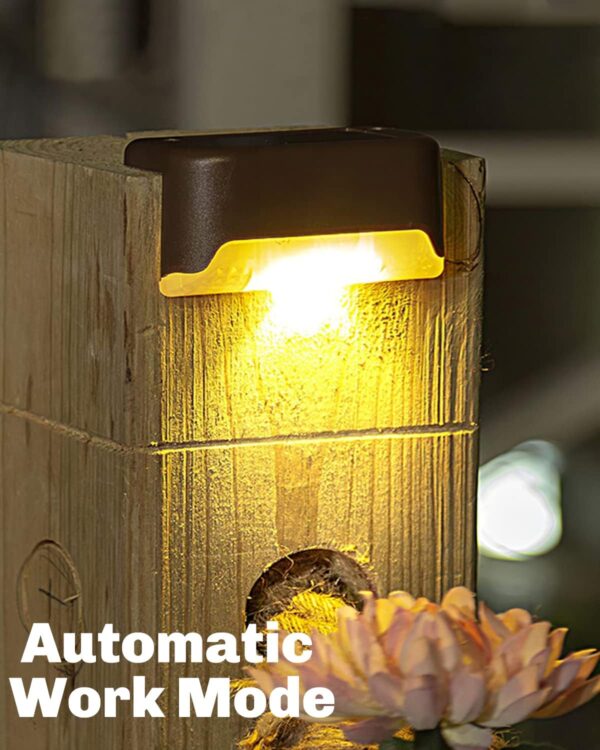 Solar Fence Lights Outdoor Waterproof LED Solar Lights for Outdoor Stairs, Step, Fence, Yard, Patio,Garden, Railing, and Pathway(Warm White) (12)