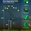 Solar Garden Lights, 8LED Solar Outdoor Lights, Firefly Lights for Patio Pathway Outdoor Decor, Big Bulb Base Solar Swaying Light path Led light-WARM YELLOW (5)