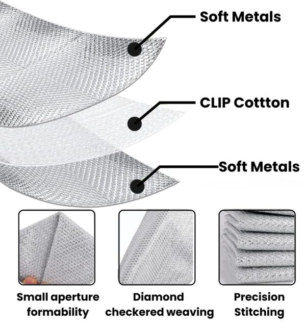 Viblzz Non-Scratch Wire Dishcloth, Multipurpose Steel Scrubber for Utensils Cleaning, Wet and Dry Dish Wash Scrub Cloth for Washing Dishes, Sinks, Counters and Vessels