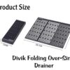 Multipurpose Folding Over Sink Dish Drying Rack – Roll Up Heat Resistant Silicone Kitchen Drainer – Collapsible Sink Rack for Fruits, Vegetables and Utensils (1 Pcs)