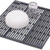 Multipurpose Folding Over Sink Dish Drying Rack – Roll Up Heat Resistant Silicone Kitchen Drainer – Collapsible Sink Rack for Fruits, Vegetables and Utensils (1 Pcs)