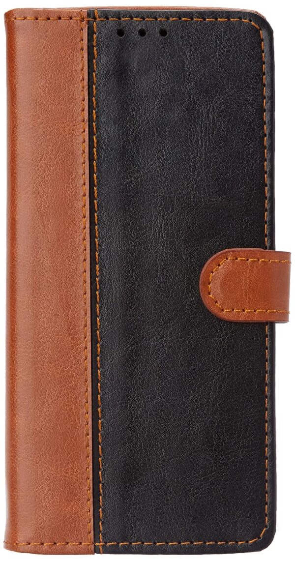 Amazon Brand - Solimo Flip Leather Mobile Cover (Soft, Flexible Amazon Brand - Solimo Flip Leather Mobile Cover (Soft, Flexible & Kickstand Back case) Compatible for Mi Redmi 12C 4G / Poco C55 4G (CamelBlack)