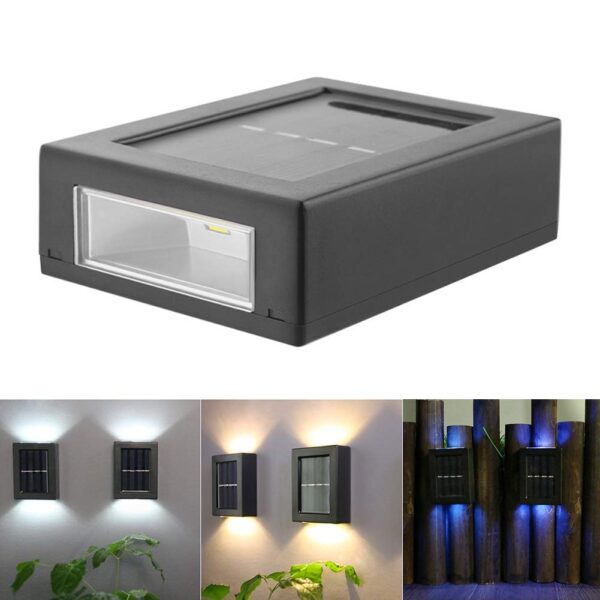 Solar Wall Lights Small Fence Lights Waterproof Solar Powered Up Down LED Porch Light Luces Solares para Exteriores Garden Lights Outdoor Solar Landscape Lights (2)