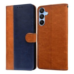 Amazon Brand - Solimo Flip Leather Mobile Cover (Soft, Flexible Amazon Brand - Solimo Flip Leather Mobile Cover (Soft, Flexible & Kickstand Back case) Compatible for Samsung Galaxy A25 5G (CamelBlue)