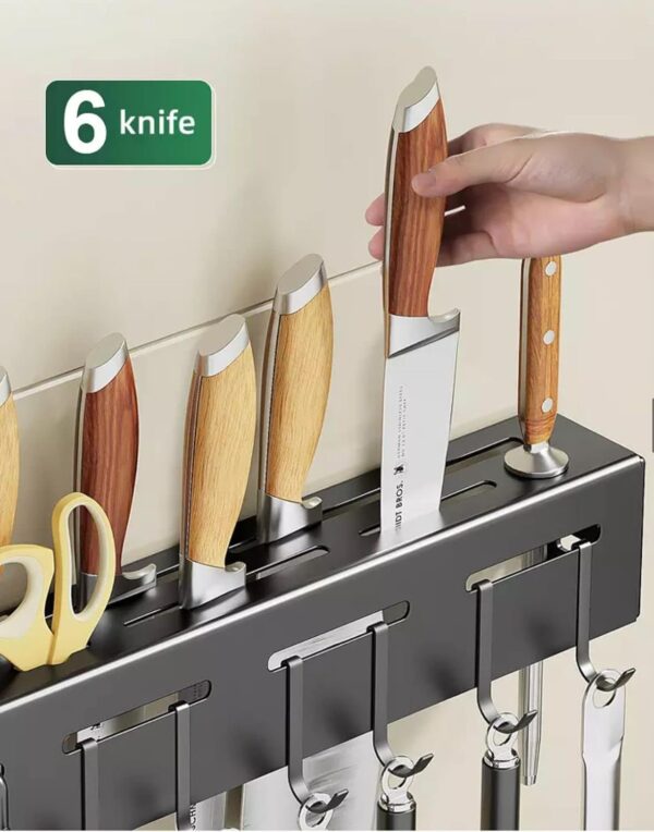 1777180312_Wall-Mounted-Kitchen-Shelf-Rack-Knife-Holder-with-Hooks-Towel-Hanger-Cutlery-Storage-Metal-Utensil-Organizer-for-Spatula-Ladle-Spoon-44x4.5x8cm-–-Multi-Purpose.jpg Wall Mounted Kitchen Shelf Rack; Knife Holder with Hooks; Towel Hanger & Cutlery Storage; Metal Utensil Organizer for Spatula, Ladle, Spoon (44x4.5x8cm) – Multi-Purpose