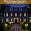Sunflower Garden Light(2 PIS) Solar Garden Lights Outdoor Sun Flower Garden Light Sunflower Garden Light Solar Powered Realistic Sunflower Lights Waterproof Decorative Landscape Lights
