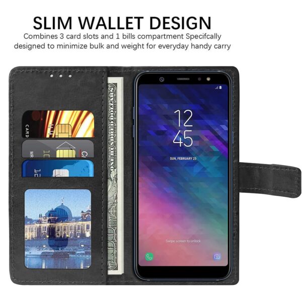 Flip Cover Back Case for Samsung Galaxy A6 | Premium Leather Finish | Inbuilt Pockets & Stand | Flip Cover Back Case for Samsung Galaxy A6 (Black)