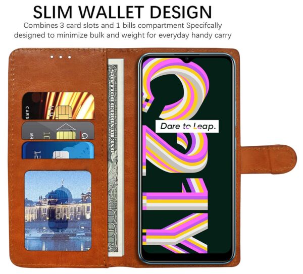 1777218810_Amazon-Brand-Solimo-Flip-Leather-Mobile-Cover-Soft-Flexible-Kickstand-Back-case-Compatible-for-Realme-C21Y-C25Y-CamelBlue.jpg Amazon Brand - Solimo Flip Leather Mobile Cover (Soft, Flexible & Kickstand Back case) Compatible for Realme C21Y / C25Y (CamelBlue)