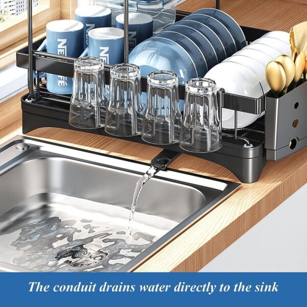 1777233256_Cloyster-Detachable-Dish-Drying-Rack-Two-Tier-Dish-Organizer-with-Cup-Holder-360°-Swivel-SpoutUtensil-Holder-and-Cutting-Board-Holder-Over-the-Sink-Dish-Rack-for-Kitchen-CL-09.jpg Cloyster Detachable Dish Drying Rack, Two Tier Dish Organizer with Cup Holder, 360° Swivel Spout,Utensil Holder and Cutting Board Holder, Over the Sink Dish Rack for Kitchen (CL-09)