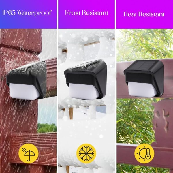 Solar Stairs Light Automatic Sensor Weather Resistant Easy Installation Energy Efficient Outdoor Versatile Lamp for Home Garden Balcony (Warm White) (12)