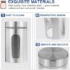 Stainless Steel Plated Glass Kitchen Canister, Airtight Food Storage, Visible Window, Tea Coffee & Sugar Container - Silver Window Canister (Pack of 3)