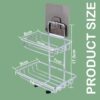 Boniry Wall Mounted Double Layer soap Dish Holder Stainless Steel Wall Hanging Soap Storage Rack for Kitchen Bathroom-with Self Adhesive Magic Sticker (Silver)