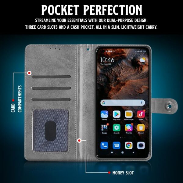 WOW IMAGINE Shock Proof Flip Cover Back Case for Samsung Galaxy M16 5G | Galaxy F16 5G (Magnetic Button Flip Case | Wallet Pockets & Stand | Leather Finish | Aquamarine)