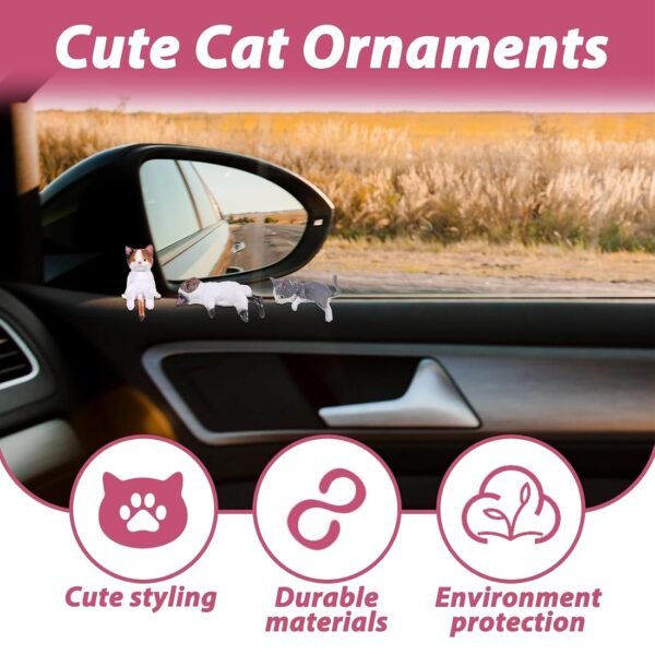 5pcs Cat Car Accessories,PVC Cat Figurine for Cars Home Garden Decor,Car Decorations Interior Dashboard Accessories (Style 2)