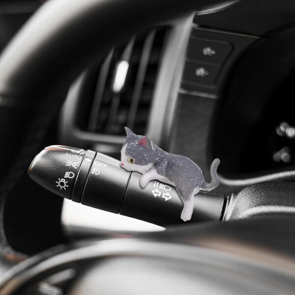 5pcs Cat Car Accessories,PVC Cat Figurine for Cars Home Garden Decor,Car Decorations Interior Dashboard Accessories (Style 2)