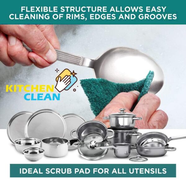 1777275783_Kitchen-Clean-™-5-Pcs-Large-Kitchen-Scrubs-Juna-for-Kitchen-Dish-Washing-Clean-Shine-Non-Scratch-Brite-Scrub-Pads-Long-Lasting-Utensils-Scrub-Pads-Green-Large-4x6-inch-Pack-of-5-Pcs.jpg Kitchen Clean ™ 5 Pcs Large Kitchen Scrubs | Juna for Kitchen Dish Washing | Clean Shine Non Scratch Brite Scrub Pads | Long Lasting Utensils Scrub Pads (Green, Large 4x6 inch, Pack of 5 Pcs)