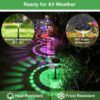 Solar Garden Lights 2-Pack LED Light Outdoor 2-Mode Warm RGB Color Changing Solar Pathway Lawn Bright Lamp for Garden Decor Landscape Lighting (Warm+RGB)