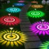 Solar Garden Lights 2-Pack LED Light Outdoor 2-Mode Warm RGB Color Changing Solar Pathway Lawn Bright Lamp for Garden Decor Landscape Lighting (Warm+RGB)