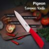 Pigeon by Stovekraft Edge Ceramic Knife 6 Inch (Red::White)