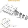 Stainless Steel Adjusting Multifunctional Over Kitchen Sink Caddy Clamp Faucet Sponge Scrubber Holder Storage Hanging Shelf Draining Bathroom Tap Shampoo Soap Organizer Rack (Pack 1)