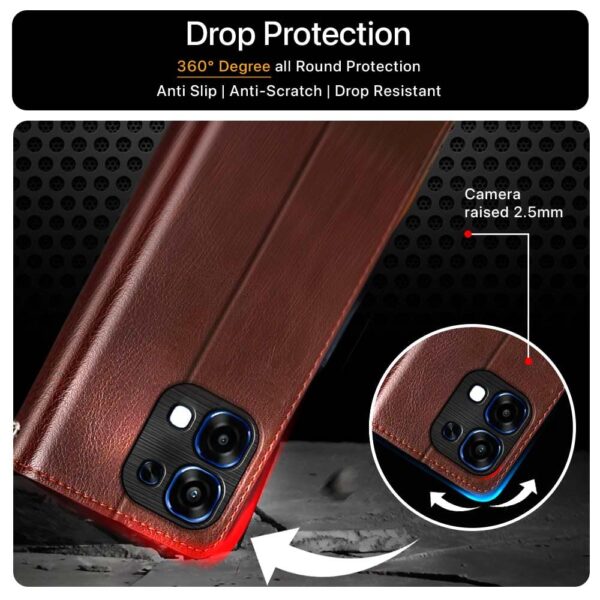 1777306536_FLIPPED-Vegan-Leather-Flip-Case-Back-Cover-for-Oppo-A6-Pro-5G-Flexible-Shock-Proof-Hand-Stitched-Leather-Finish-Card-Pockets-Wallet-Stand-Tan-with-Brown.jpg FLIPPED Vegan Leather Flip Case Back Cover for Oppo A6 Pro 5G (Flexible, Shock Proof | Hand Stitched Leather Finish | Card Pockets Wallet & Stand | Tan with Brown)