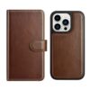 PULOKA - 2 in 1 Flip Cover for iPhone 14 Pro Max - Protective Case with Card & Cash Pockets - Detachable Flip Case, Kickstand & Magnetic Closure - Profesional & Premium Leather Finish Look -Brown