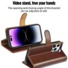 PULOKA - 2 in 1 Flip Cover for iPhone 14 Pro Max - Protective Case with Card & Cash Pockets - Detachable Flip Case, Kickstand & Magnetic Closure - Profesional & Premium Leather Finish Look -Brown