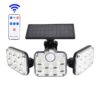 Aluminium Outdoor Solar Light, Floodlight 3 Heads For Garden, Solar Light With Motion Sensor, Waterproof Led Outdoor Solar Light, Remote Control