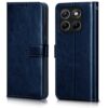 WOW IMAGINE Shock Proof Flip Cover Back Case Cover for WOW IMAGINE Shock Proof Flip Cover Back Case Cover for Motorola Moto Edge 70 Fusion 5G (Flexible | Leather Finish | Card Pockets Wallet & Stand | Blue)
