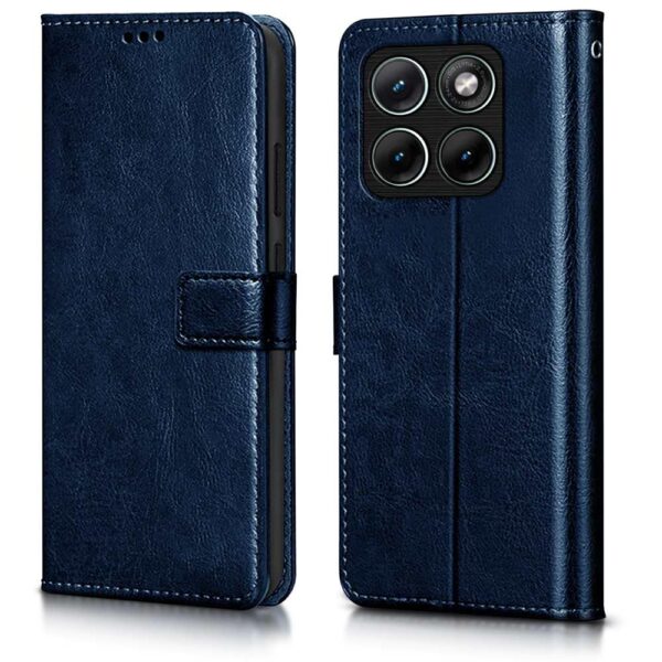 WOW IMAGINE Shock Proof Flip Cover Back Case Cover for WOW IMAGINE Shock Proof Flip Cover Back Case Cover for Motorola Moto Edge 70 Fusion 5G (Flexible | Leather Finish | Card Pockets Wallet & Stand | Blue)