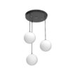 VRCT E27 Base Adjustable Mini Hanging Vintage Pendant Light Fixture with 3-Light Globe Shade (White)(Metal)(Corded Electric)