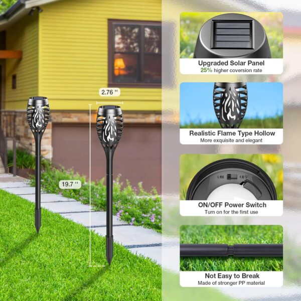 1777342071_ABS-10-Pack-Solar-Torch-with-Flickering-Flame-Waterproof-Solar-Powered-Garden-Lights-LED-Flame-Pathway-Torches-for-Yard-Patio-Outside-Landscape-Decor.jpg ABS 10 Pack Solar Torch with Flickering Flame, Waterproof, Solar Powered Garden Lights, LED Flame Pathway Torches for Yard, Patio, Outside Landscape Décor
