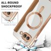 BOUNCEBACK Electroplated Transparent Mag Charge Support Vegan Leather Flip Flap Wallet Back Case Cover for Google Pixel 9a - Clear Brown
